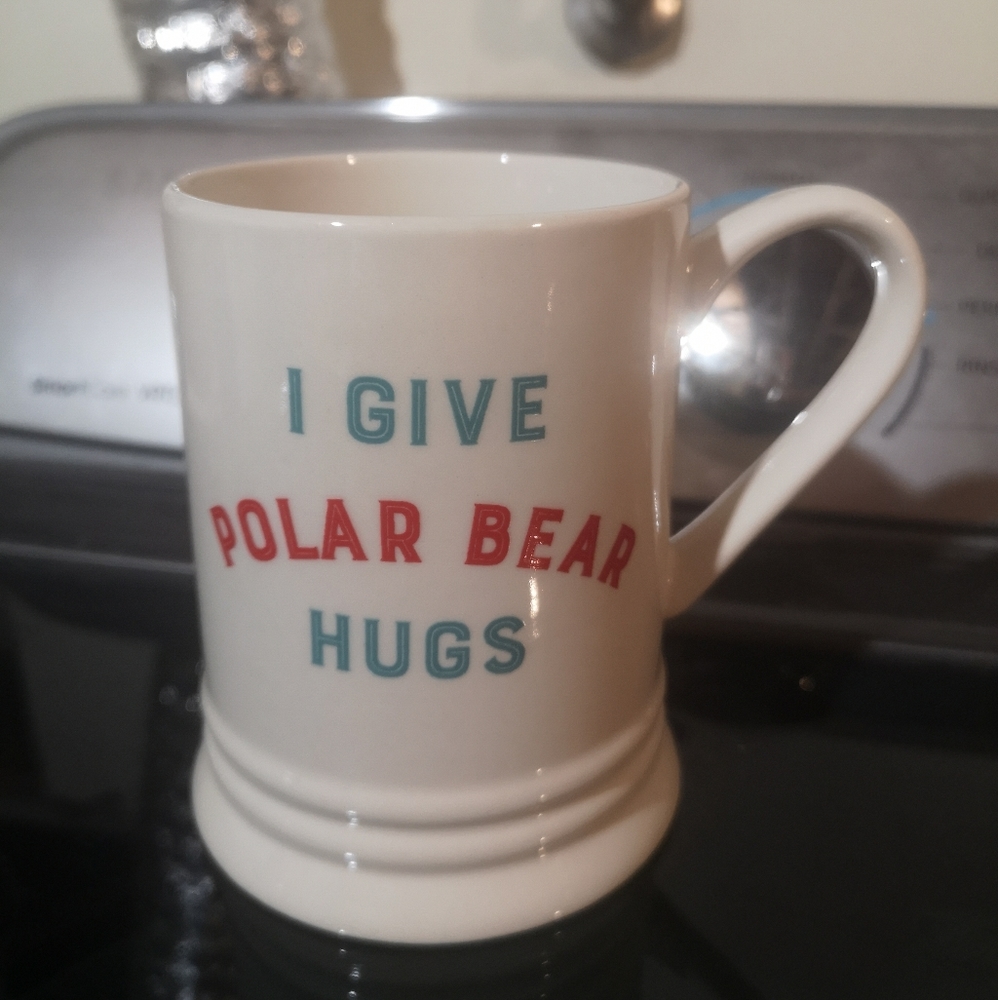 I give polar bear hugs mug from indigo new